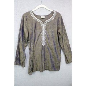 Asta Long Sleeve Iridescent Tunic-Beaded-Size Large